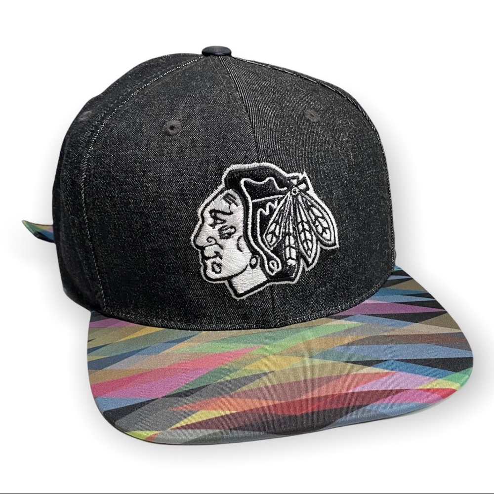 Chicago Blackhawks Denim - Geometric Official NHL Snapback Hat American Needle